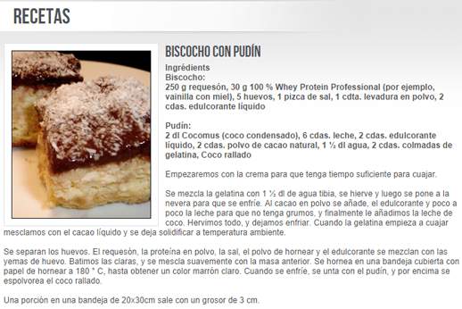 receta de proteína whey con bizcocho